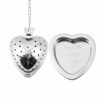 Thee ei - RVS - Hartvorm met uitlekschaaltje