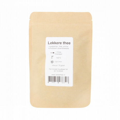 Lekkere thee 75 gram achter